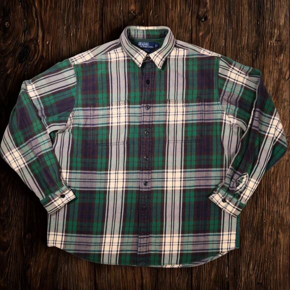 Polo Ralph Lauren Other - Polo Ralph Lauren Farrell Heavy Twill Shacket Men’s L Tartan Plaid Work Shirt